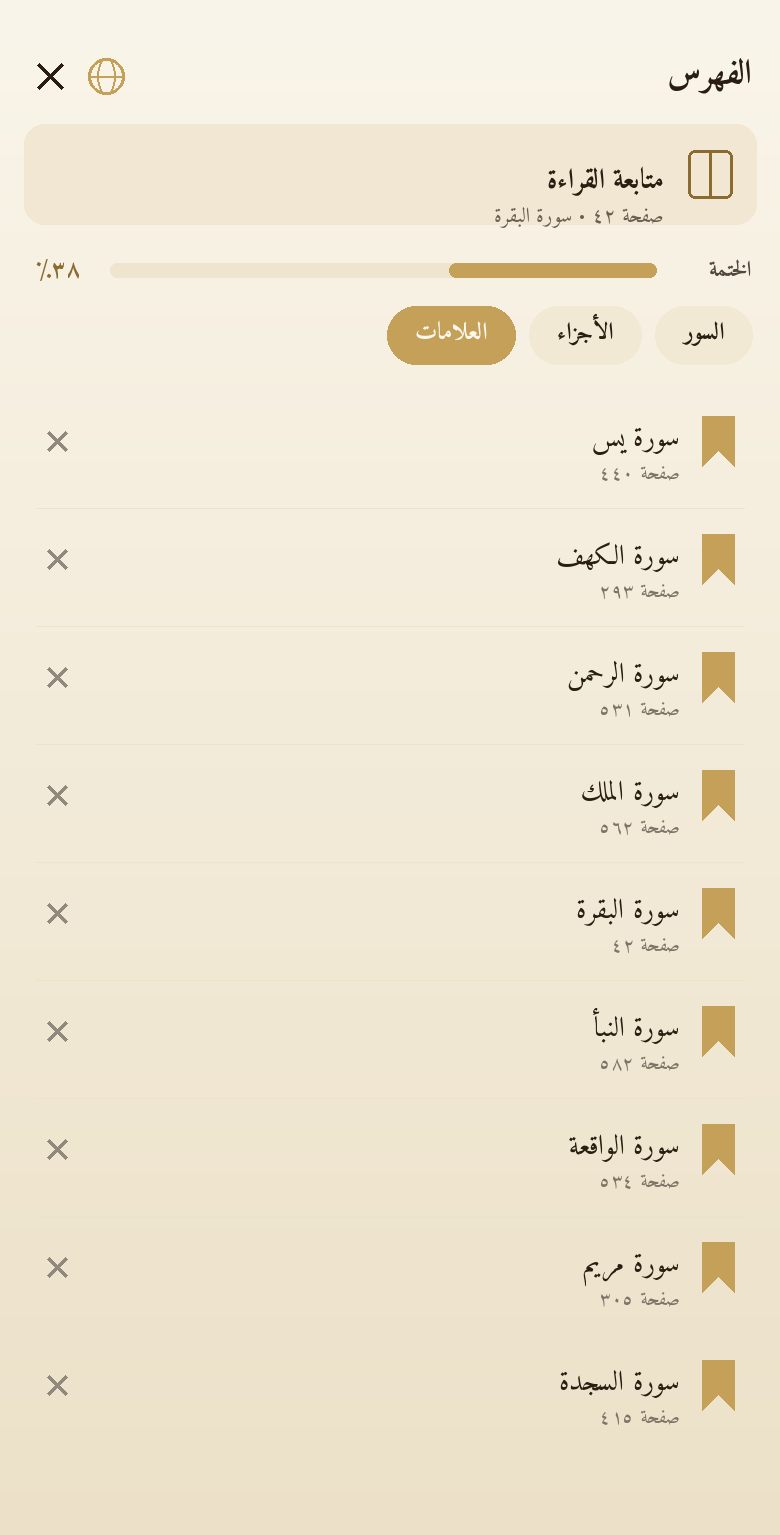 Bookmarks & khatmah